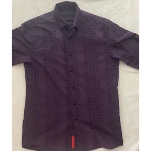 Visconti Black Purple Patterned Dress Shirt